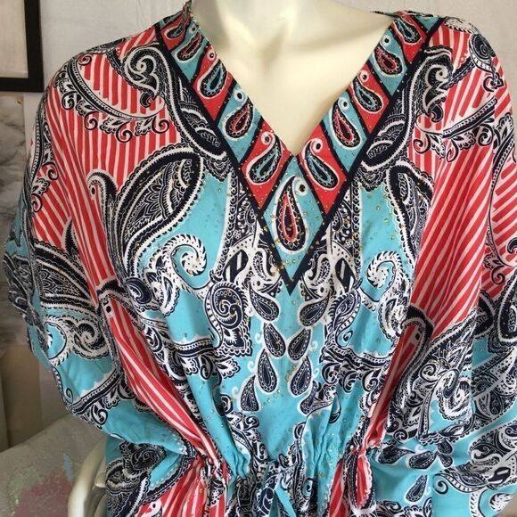 Luxurious Dubai Gold Fleckeld Kaftan Maxi! 10-24W - Picture 7 of 8